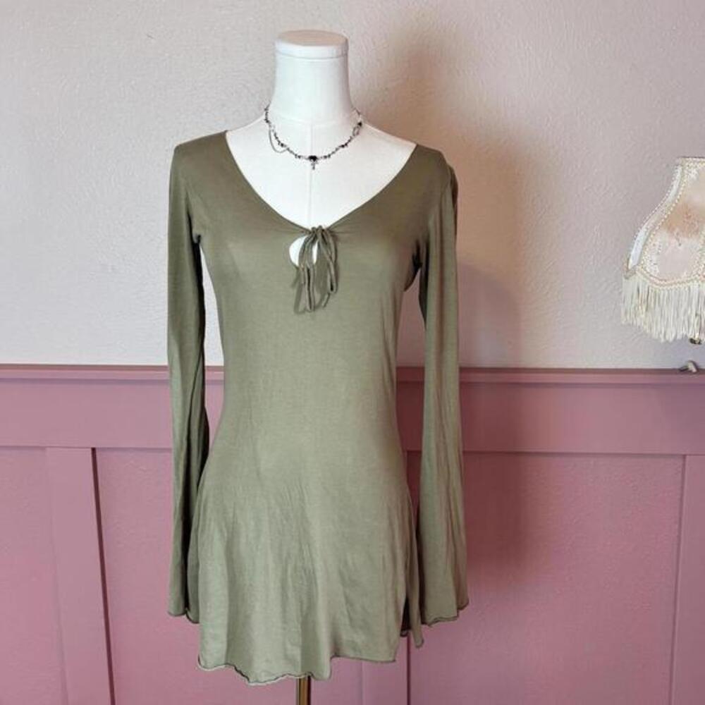 babydoll fairy garden cottage mini dress olive green rebecca beeson forest boho